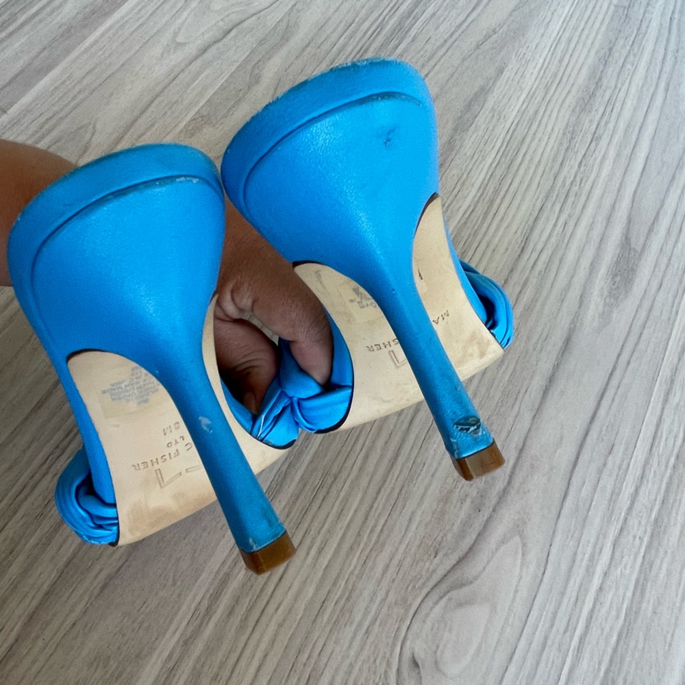 Marc Fisher Vibrant Blue Braided Sandals - Picture 4 of 10